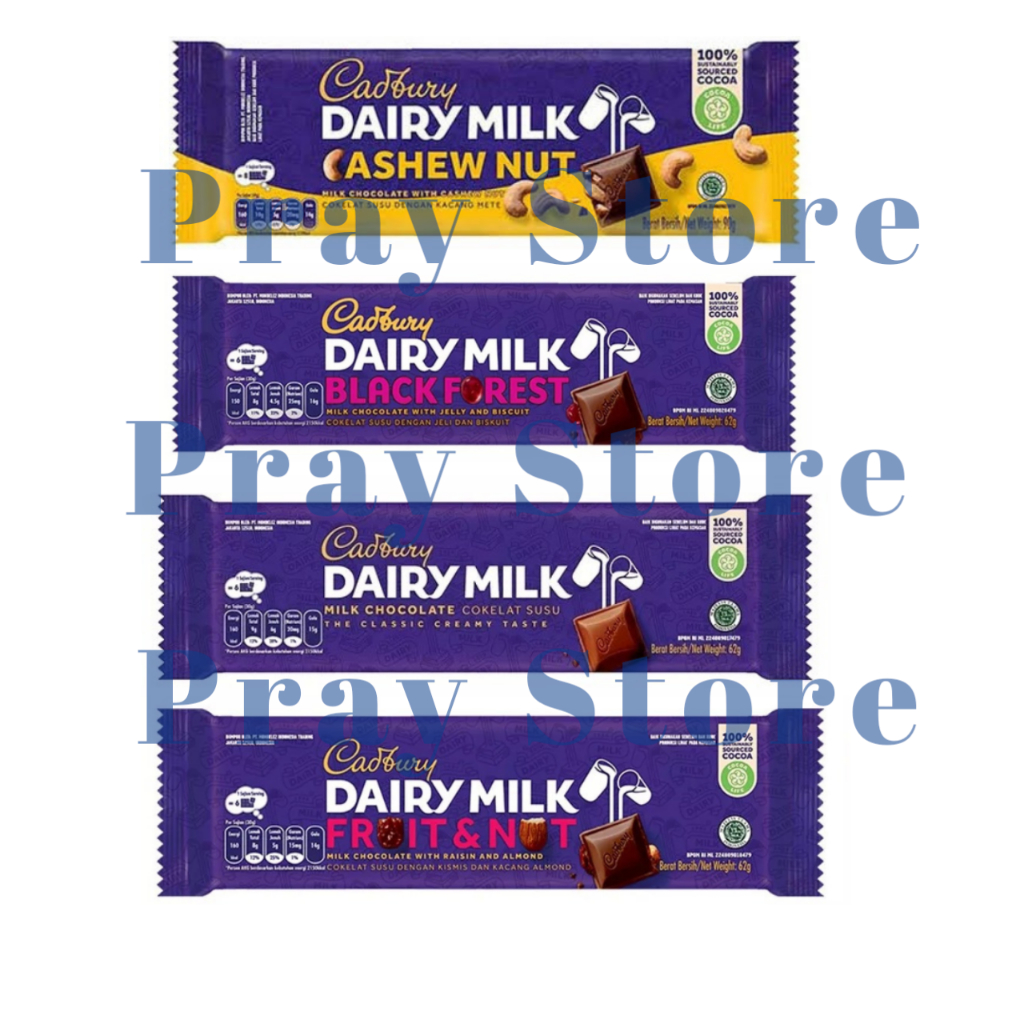 Jual Cadbury Dairy Milk Chocolate All Varian Regular 62g, Coklat Dan ...