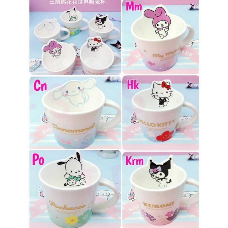 Jual Gelas Tempat Minum Keramik Sanrio Ori My Melody Cinnamoroll Hello Kitty Pochacco Kuromi 2763