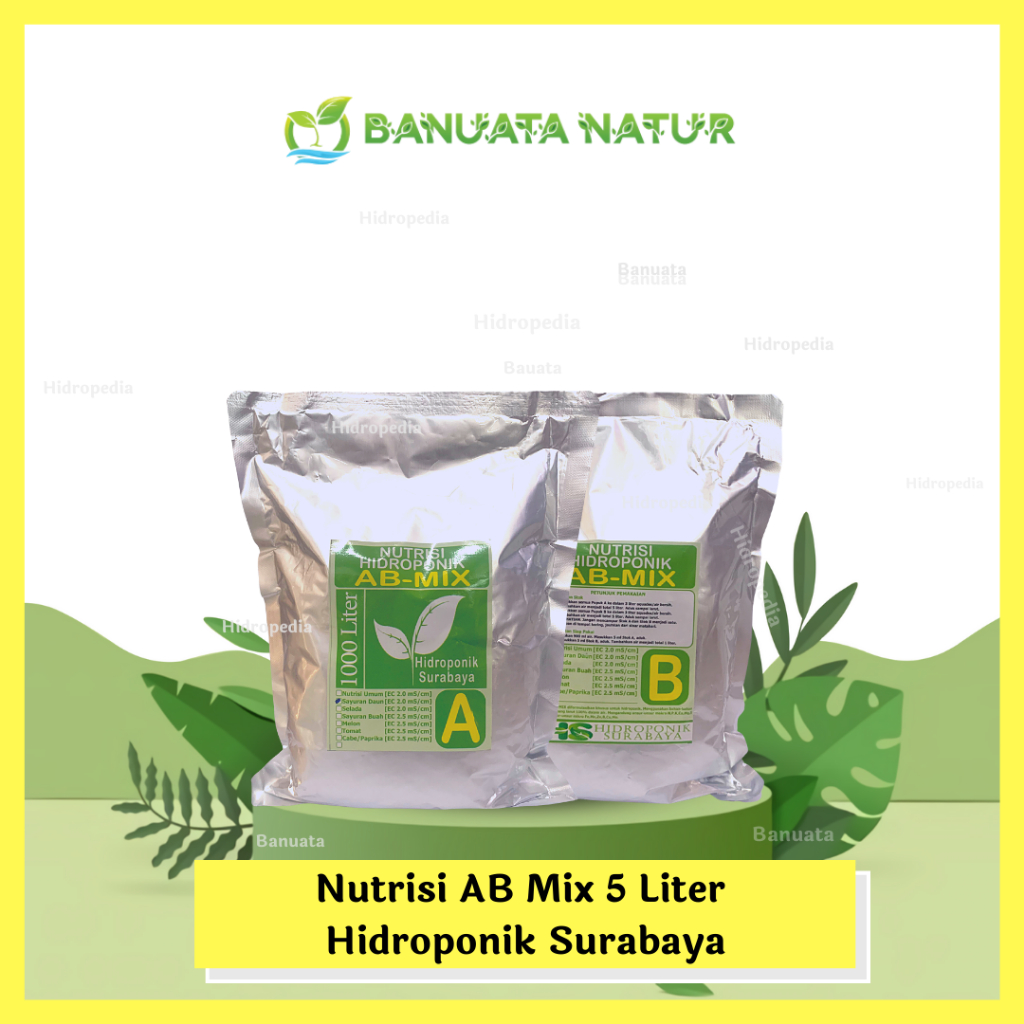 Jual Nutrisi AB Mix Hidroponik Surabaya Pekatan 5 Liter Sayuran Daun ...