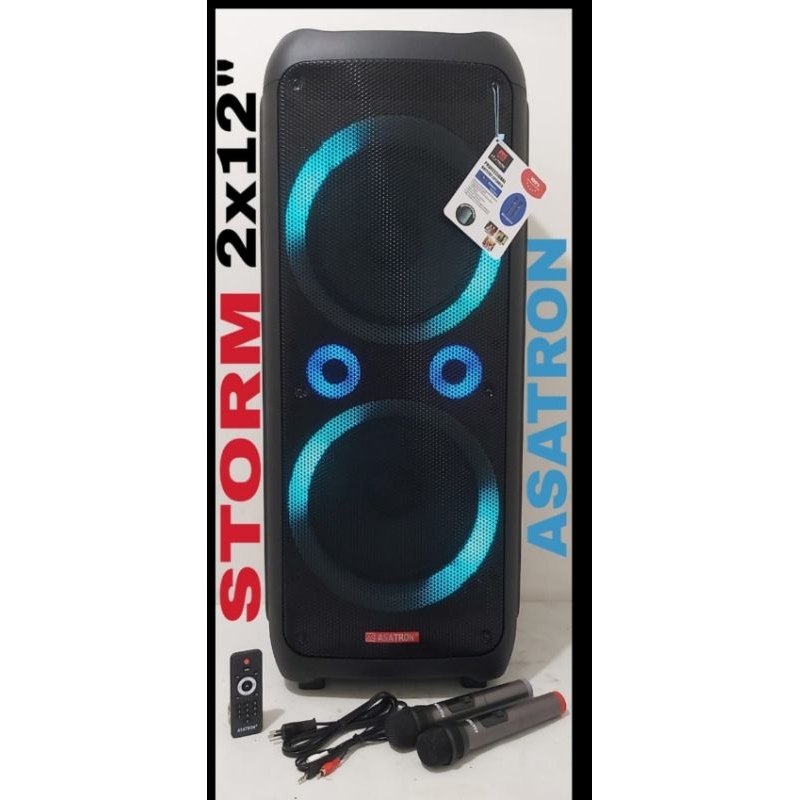 Jual SPEAKER BLUETOOTH KARAOKE ASATRON STROM 2X12INCH/ SPEAKER MEETING