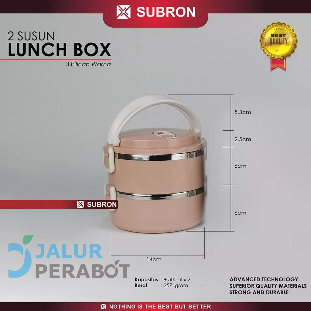 Jual SUBRON Rantang Lunch Box Tempat Bekel Wadah Bekal Makanan Warna ...