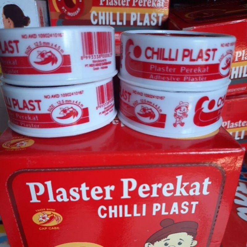Jual Plaster perekat Chilli plast ukuran besar 12.5mmx4.5m isi 12 rol ...