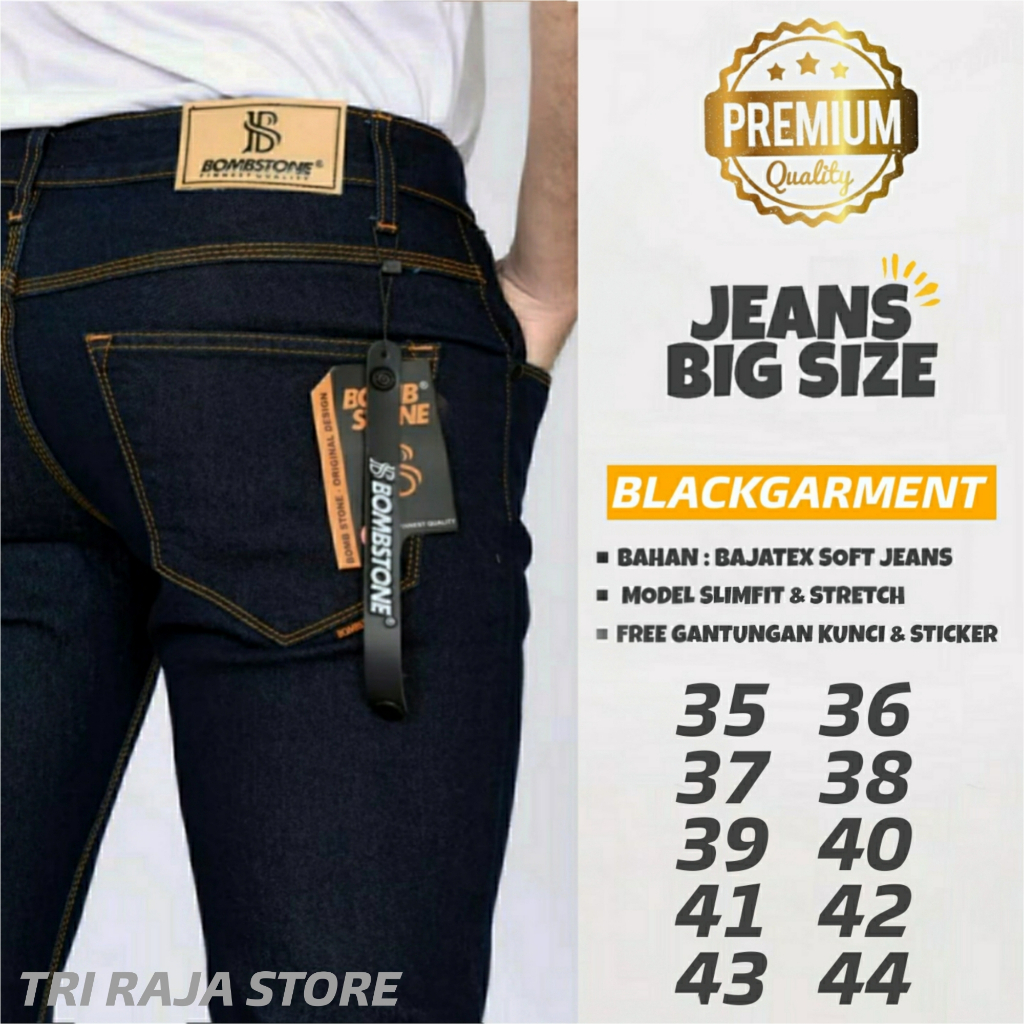Jual BIG SIZE 35-44 Celana Jeans Jumbo Pria Stretch ( melar )/Celana