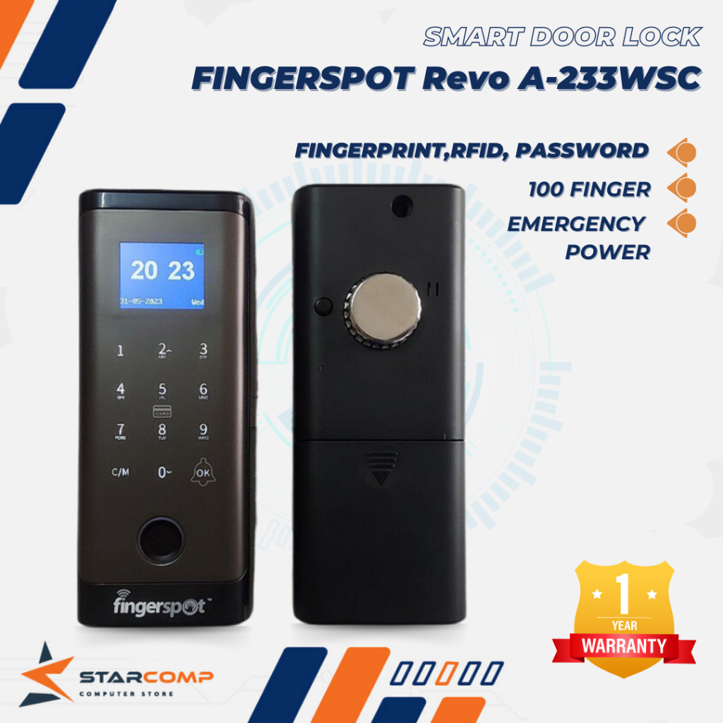 Jual Fingerspot Smart Lock Digital A233WSC SMART DOOR LOCK KUNCI PINTU