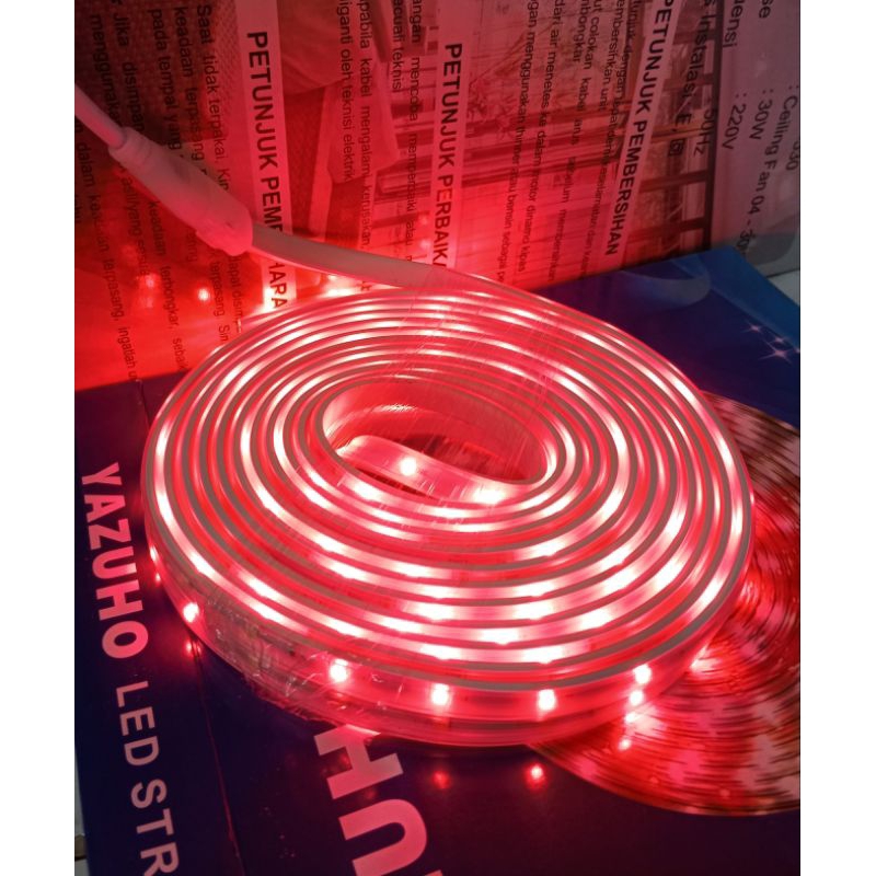 Jual lampu led strip selang merah-putih 7m 6018 dan 2835 220V +Adaptor ...