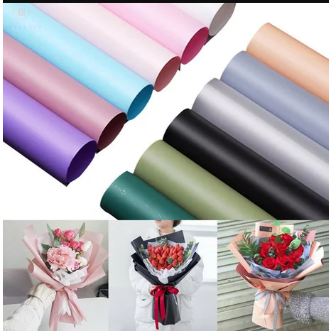 Jual (wajib cekout kardus) Cellophane Paper Flower Wrapping Kertas ...