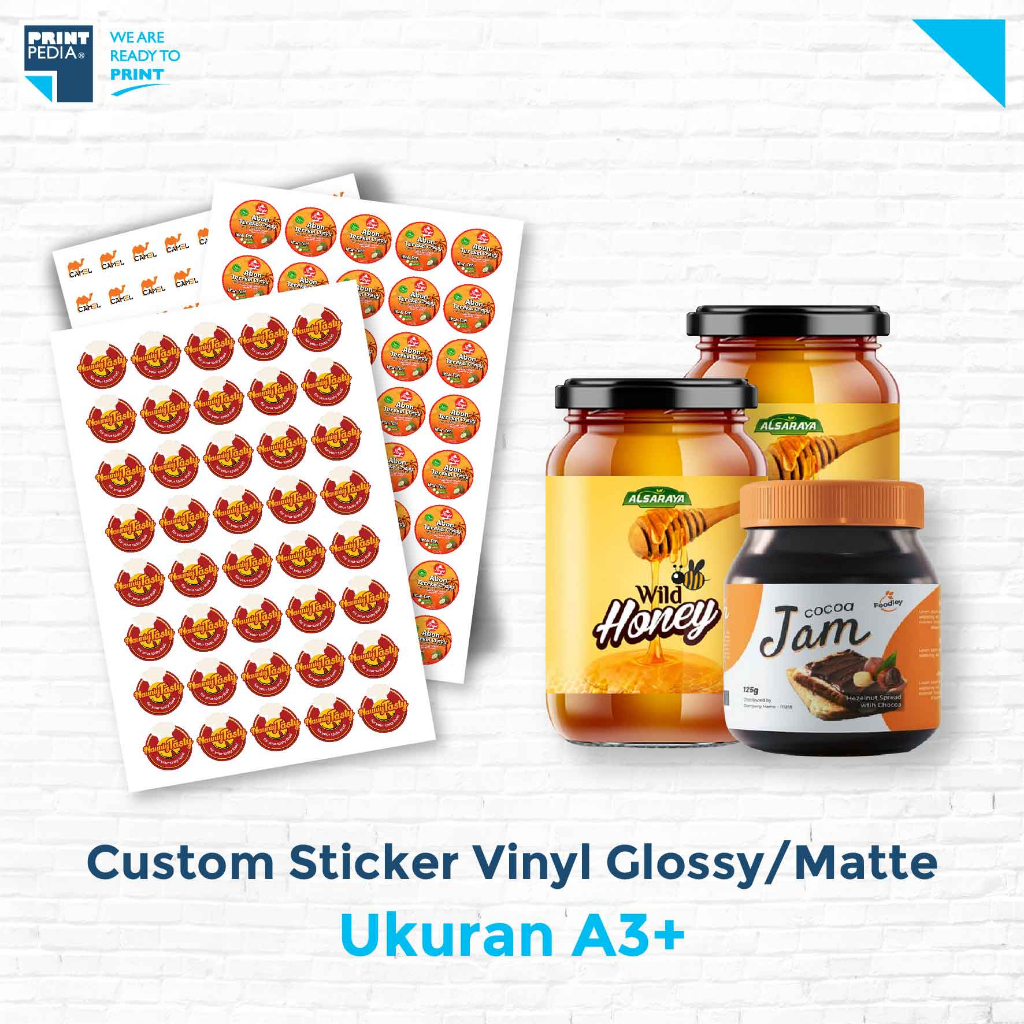 Jual Custom Sticker Label Vinyl A3+ Kemasan Produk Olshop Makanan ...