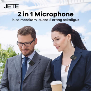 JETE MX1 Microphone Wireless Clip On Mic Live Youtuber 2in1 Garansi 2 Tahun