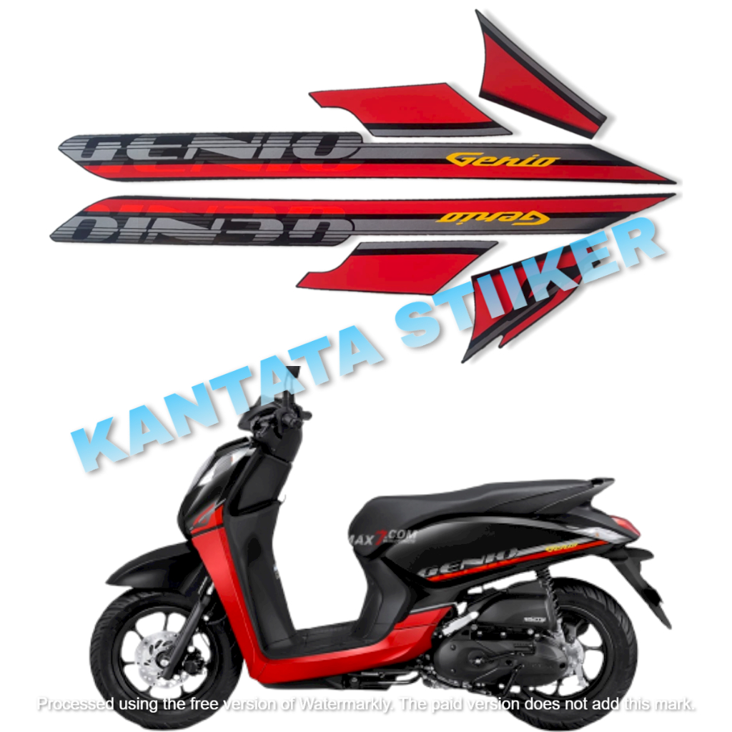 Jual Stiker Striping Lis Les Body Motor Honda Genio 2023 New Hitam