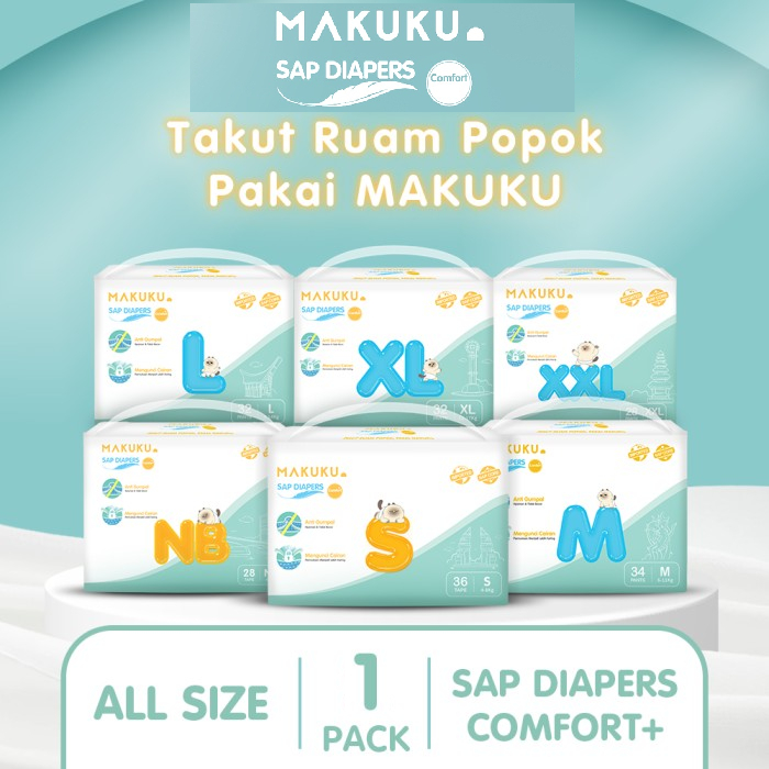 Jual MAKUKU Diapers Comfort+ | Popok Bayi Sekali Pakai Premium Anti ...