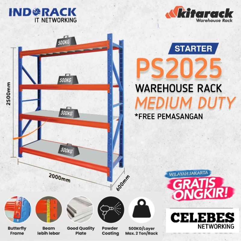 Jual Ps Rak Gudang Kitarack Meter Kg Warehouse Rack Medium Duty M Shopee Indonesia