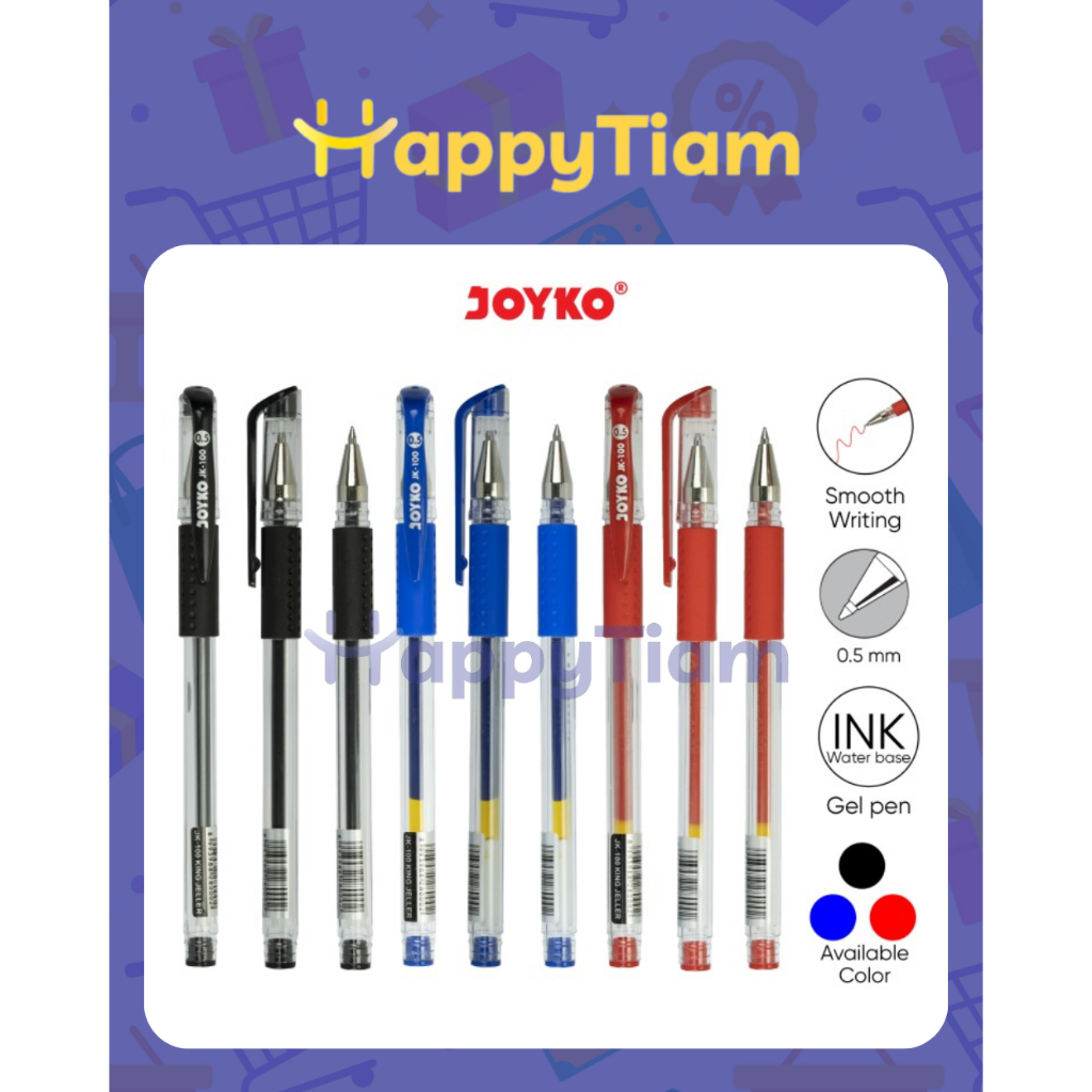 Jual GEL PEN JOYKO JK100 0.5mm PULPEN PENA Pcs 0.5 mm Shopee Indonesia