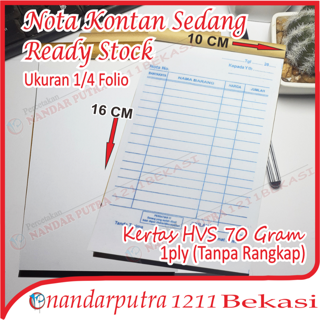 Jual BUKU NOTA KONTAN HVS 1/4 F / NOTA HVS KOSONGAN | Shopee Indonesia