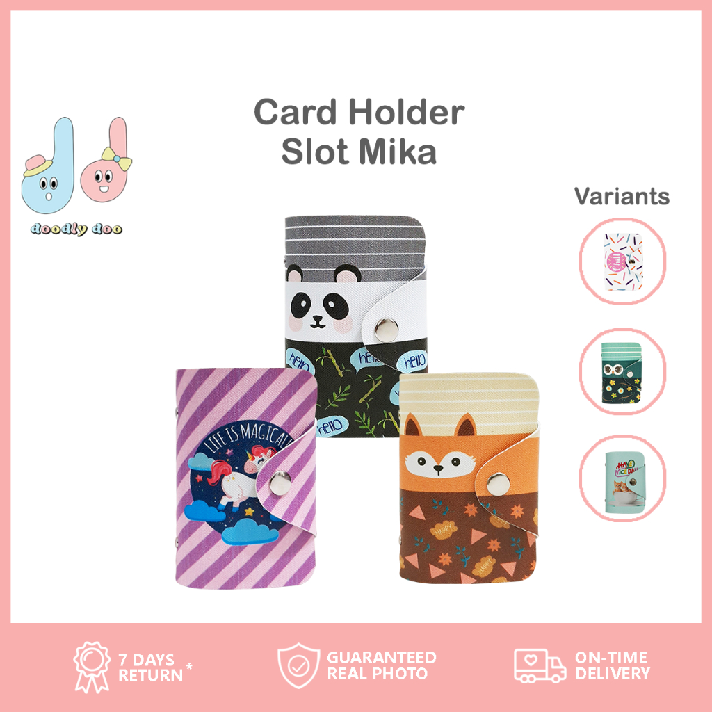 Jual Doodlydo Card Holder Mika Slot 20 Lembar Model Kancing Lucu (Muat ...