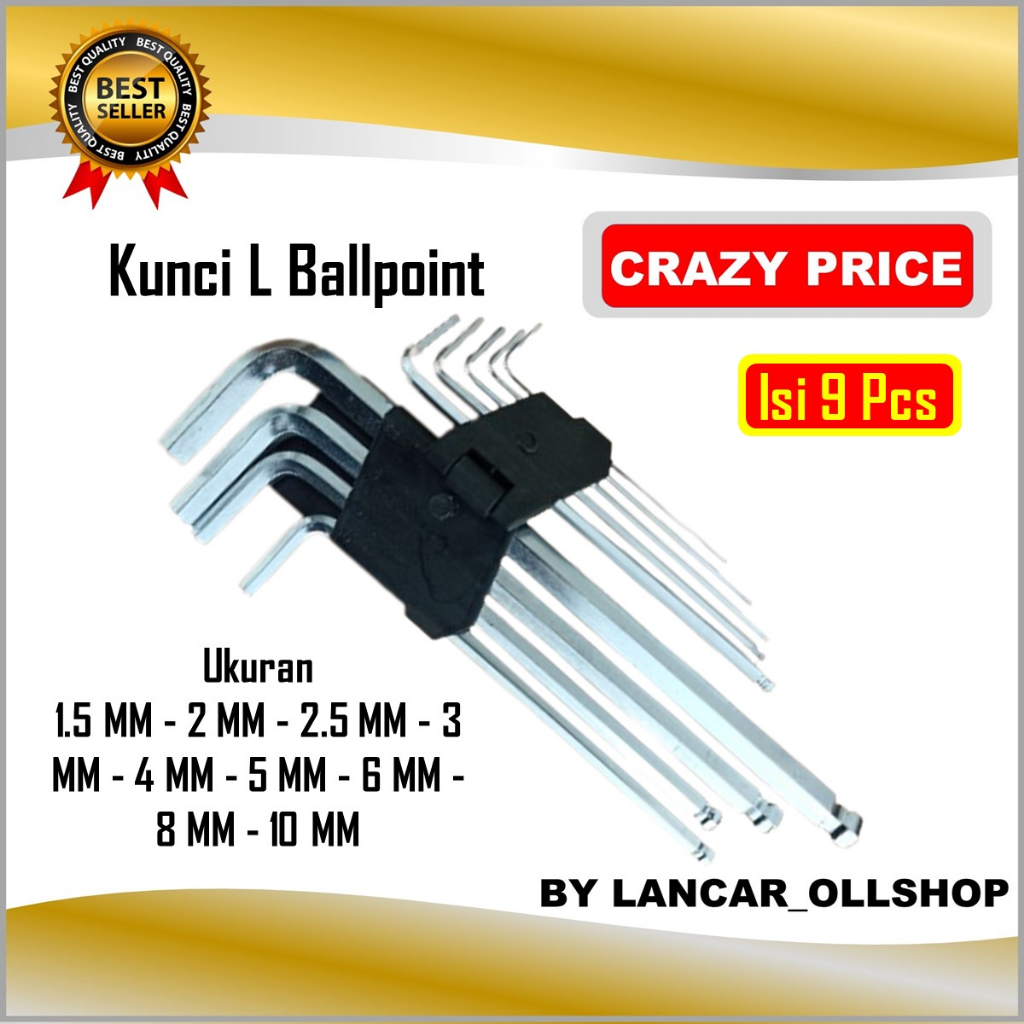 Jual Kunci L Panjang Set Isi Pcs Ballpoint Xtra Long Kunci L Set