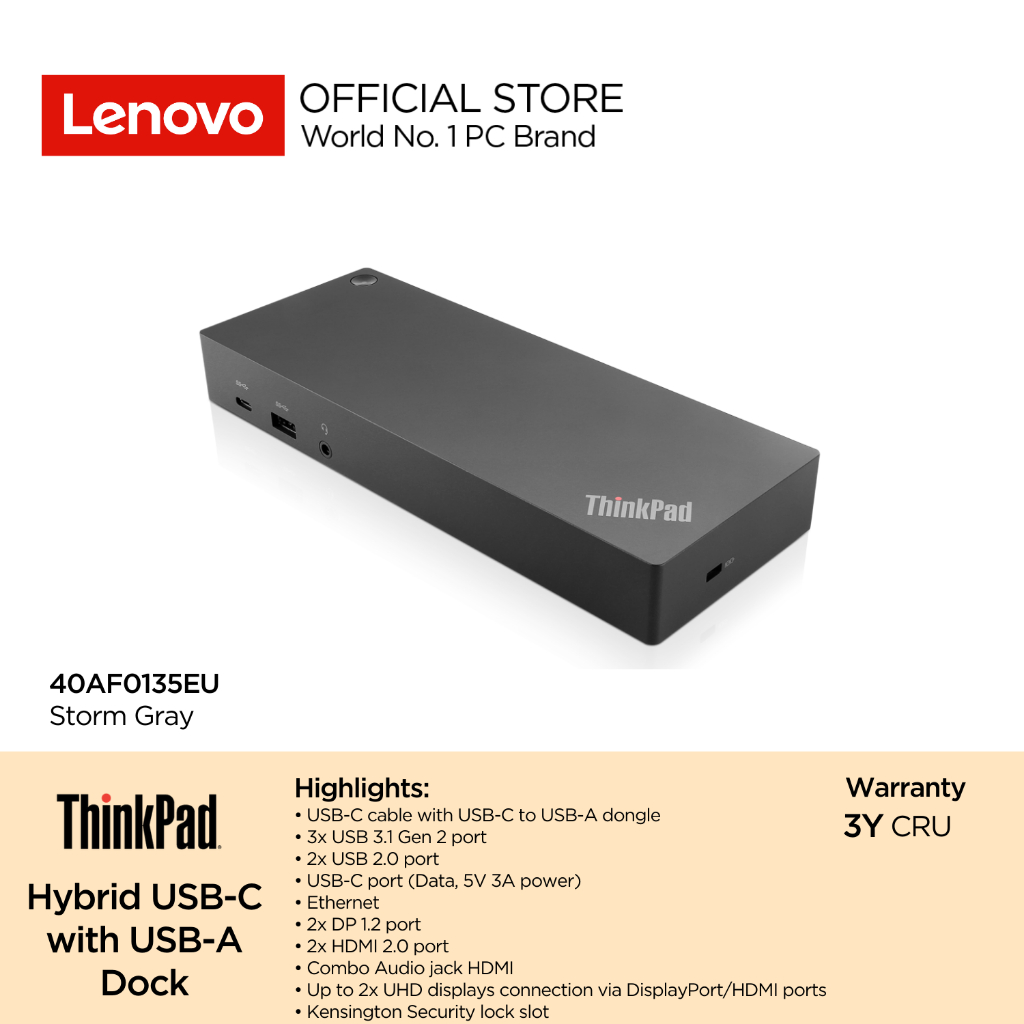 Jual Lenovo ThinkPad Hybrid USB-C with USB-A Dock (Shuko/European ...