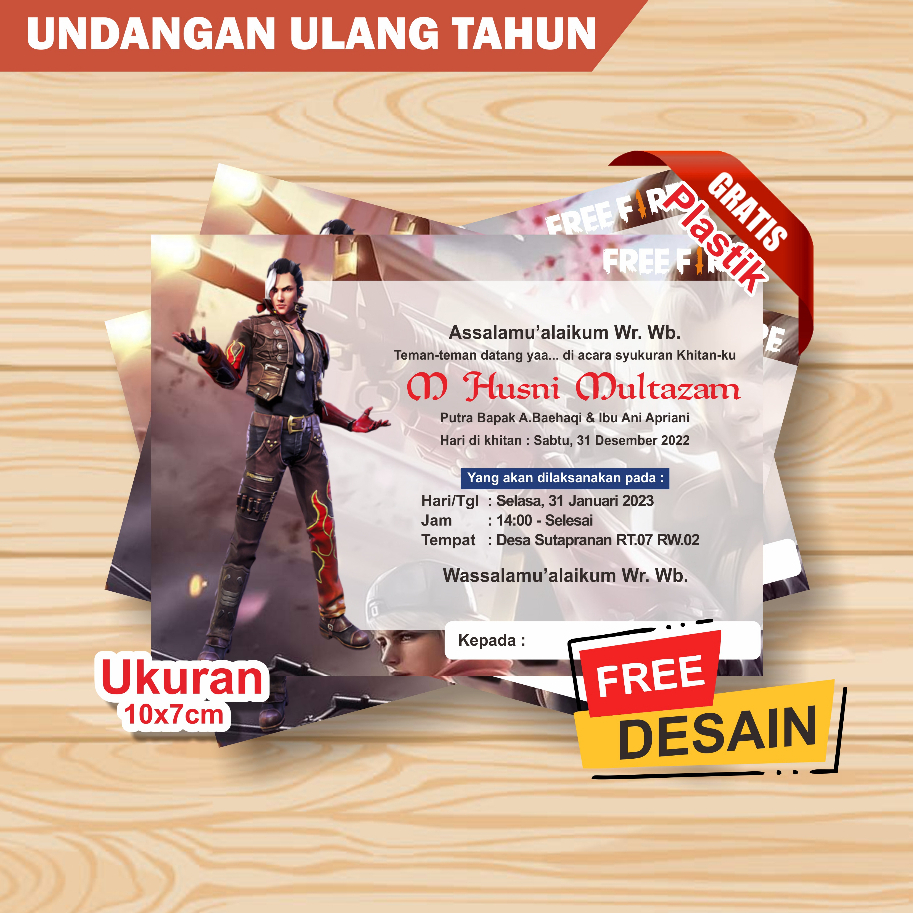 Jual Undangan Ulang Tahun Mini (Free Fire) Shopee Indonesia