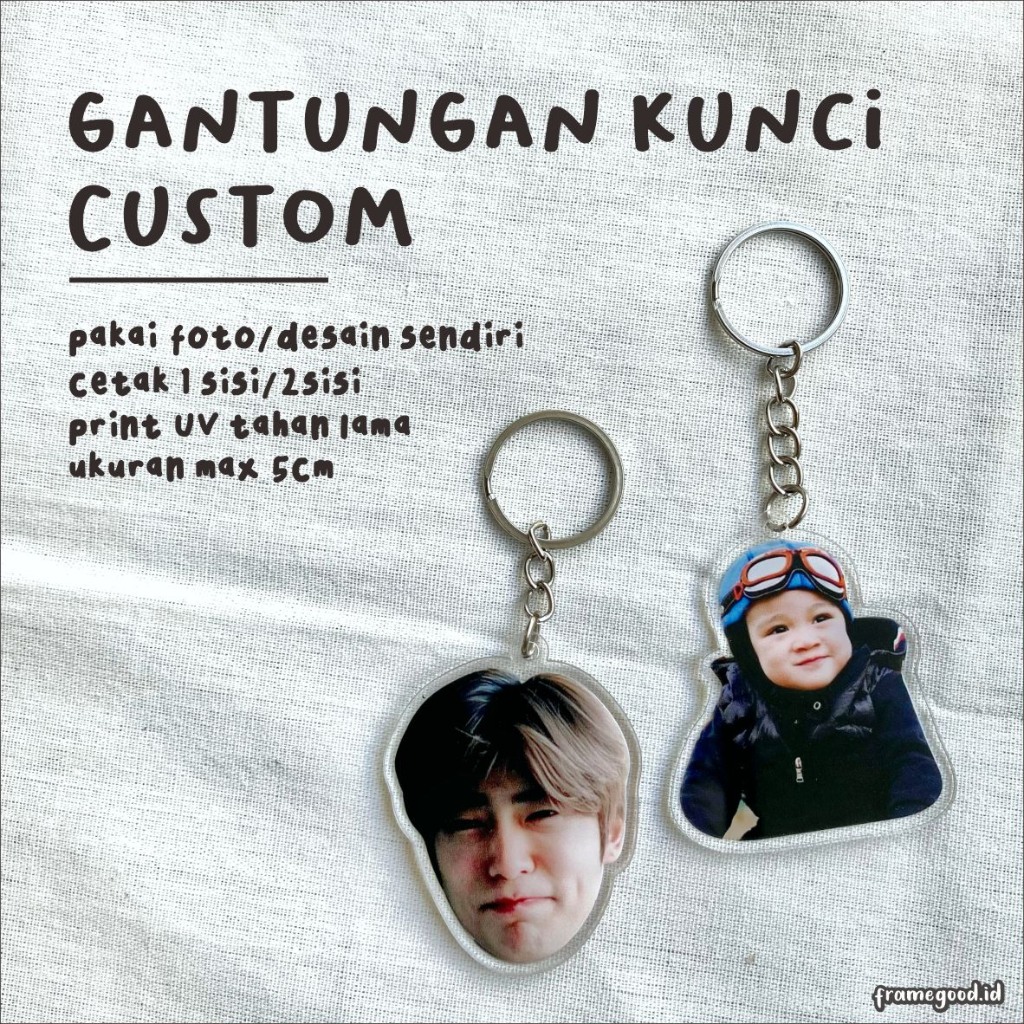 Jual Gantungan Kunci Custom Foto Gantungan Akrilik Custom Photo Ganci Kustom Cetak Wajah