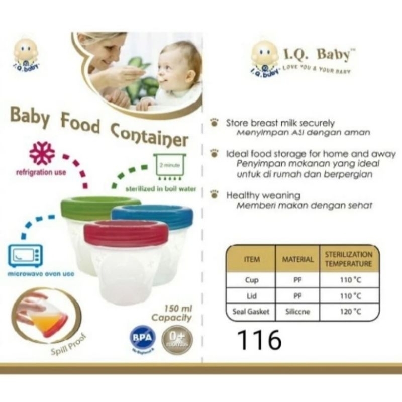 Jual IQ Baby 116 Baby Food Container | Tempat MPASI Bayi | Shopee Indonesia
