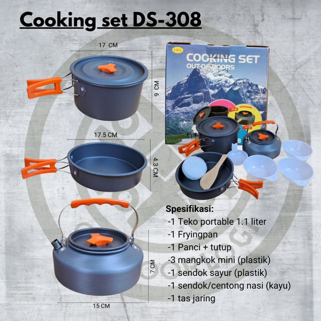 Jual Cooking Set Cooking Set DS 308 Cooking Set Outdoor Cooking