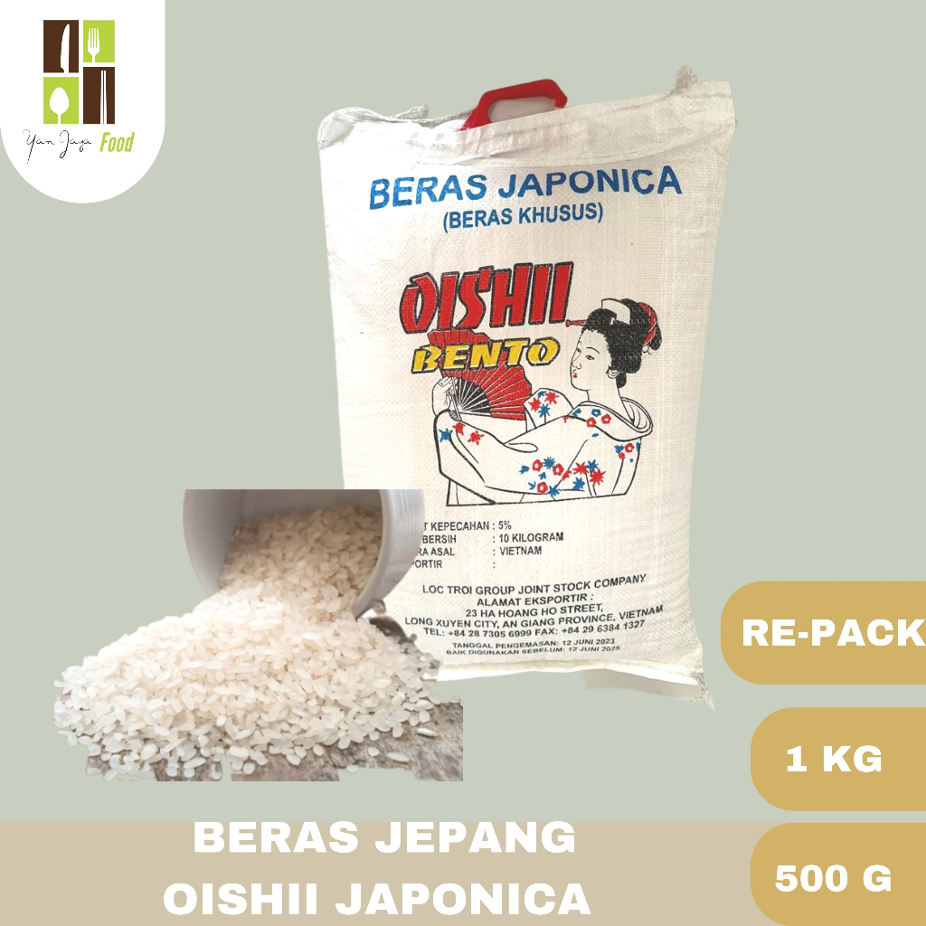 Jual Beras Jepang Japonica Oishii Bento / Sushi / Onigiri Re-pack 1 KG ...