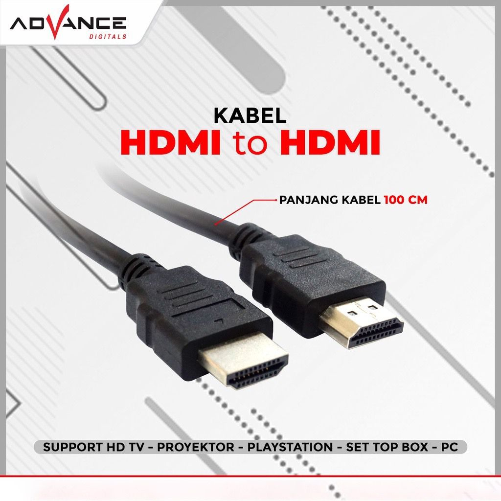 Advance Kabel HDMI To HDMI Support Set Top Box Play Station Laptop  Monitor Proyektor 1M