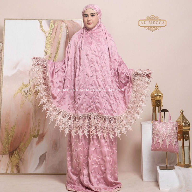 Jual Almecca Mukena Dewasa Premium Full Korneli Renda Mewah Shopee