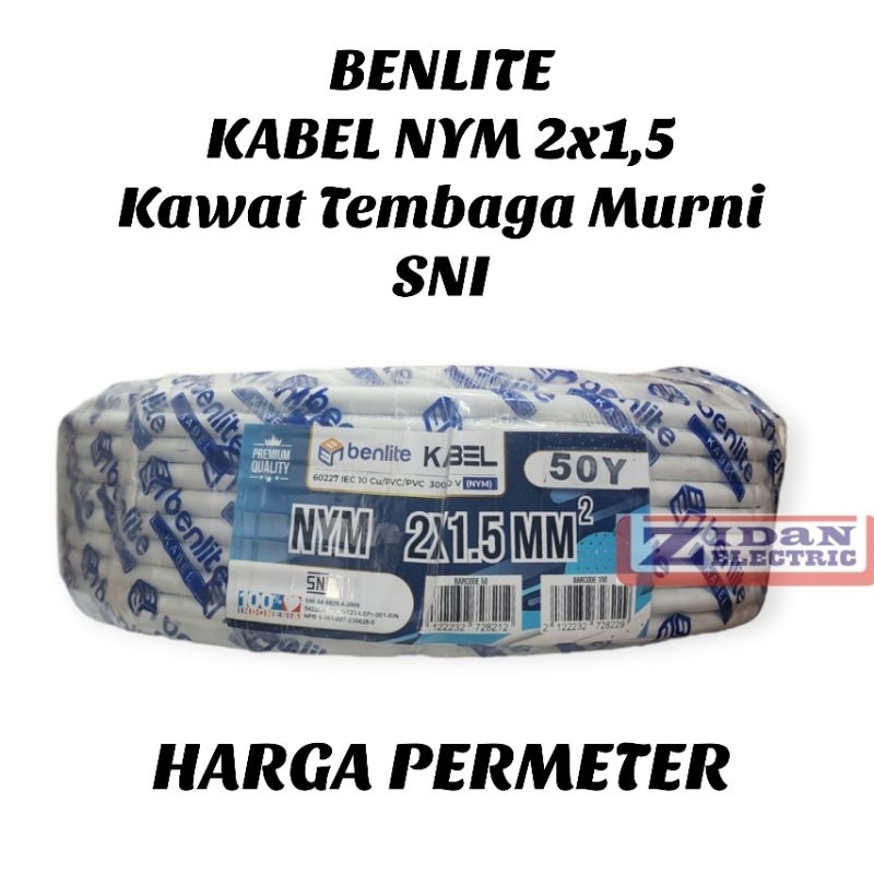 Jual Kabel Listrik NYM 2x1,5 SNI Kawat Tembaga Asli / Kabel NYM 2x1.5 ...