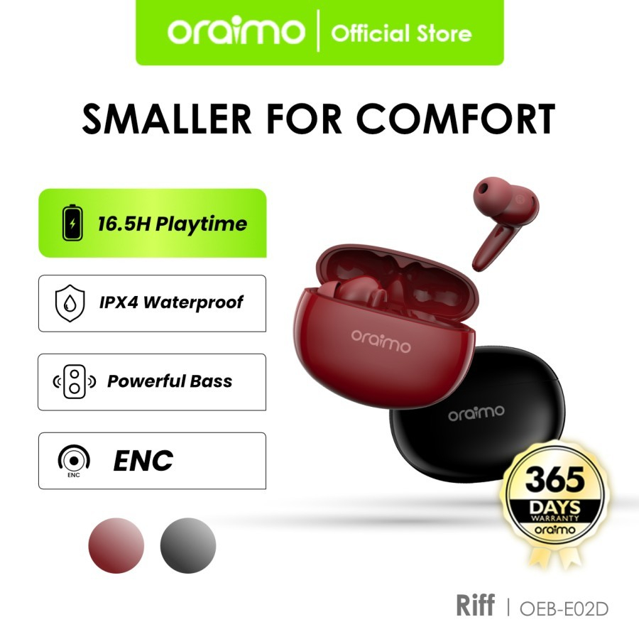 Jual Oraimo OEB-E02D TWS True Wireless Stereo Riff Bluetooth Earphone ...