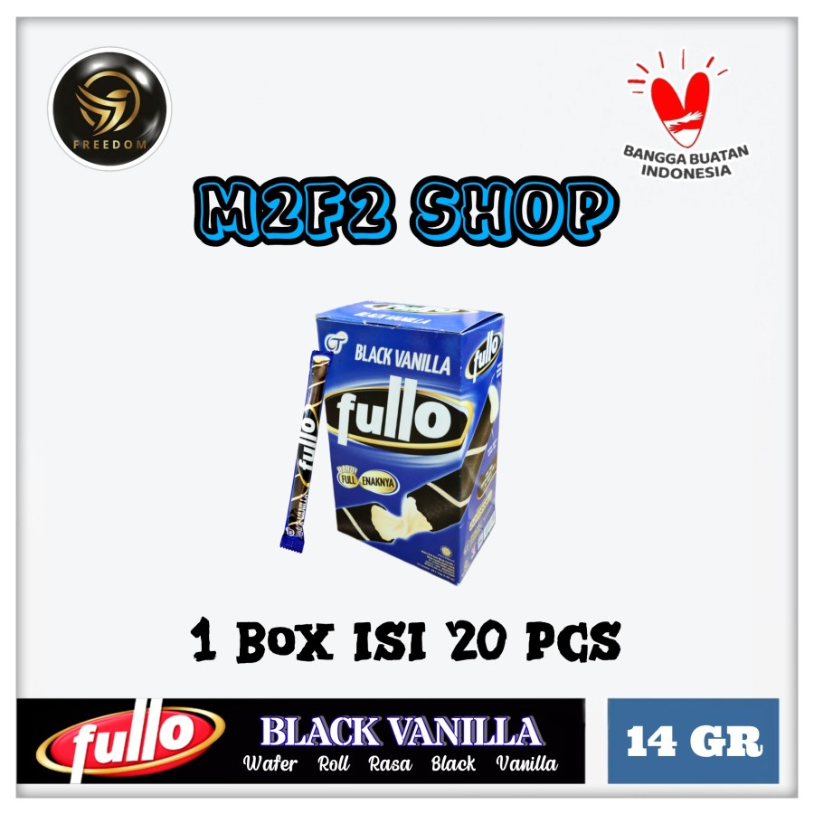 Jual Fullo Wafer Stik Roll Krim Black Vanilla Vanila Gr Kemasan