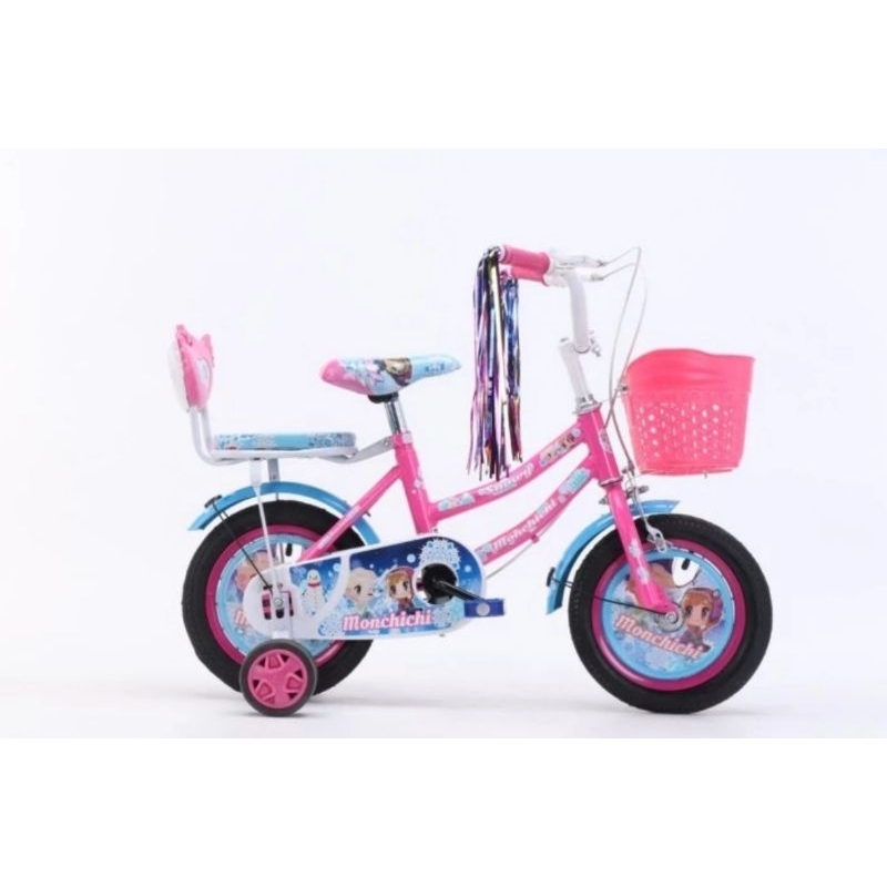 Jual Sepeda Mini MONCHICHI FROZEN 16 18 inch Roda 4 keranjang depan ...