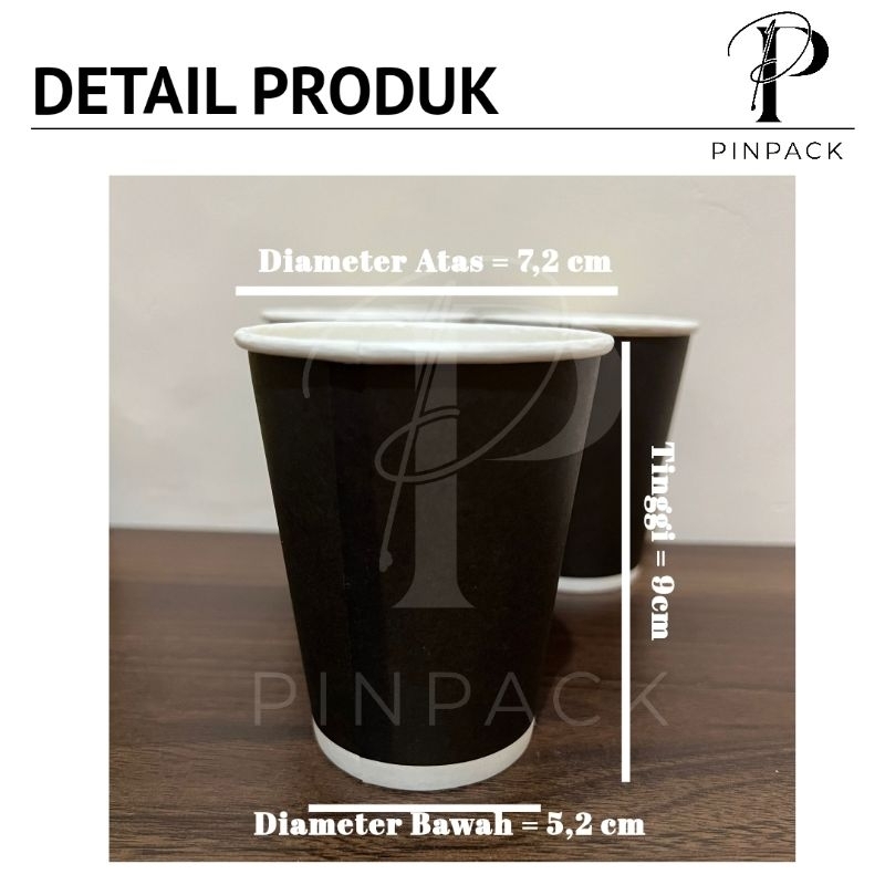 Jual Gelas Kopi Kertas Papercup Hitam 8oz Tebal 210gsm | Paper Cup 8 oz ...