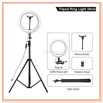 Ring Light Rgb 26Cm 33Cm With Tripod 2.1M Lampu Selfie Set Live Vlog Makeup Lighting