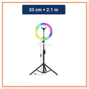 Ring Light Rgb 26Cm 33Cm With Tripod 2.1M Lampu Selfie Set Live Vlog Makeup Lighting