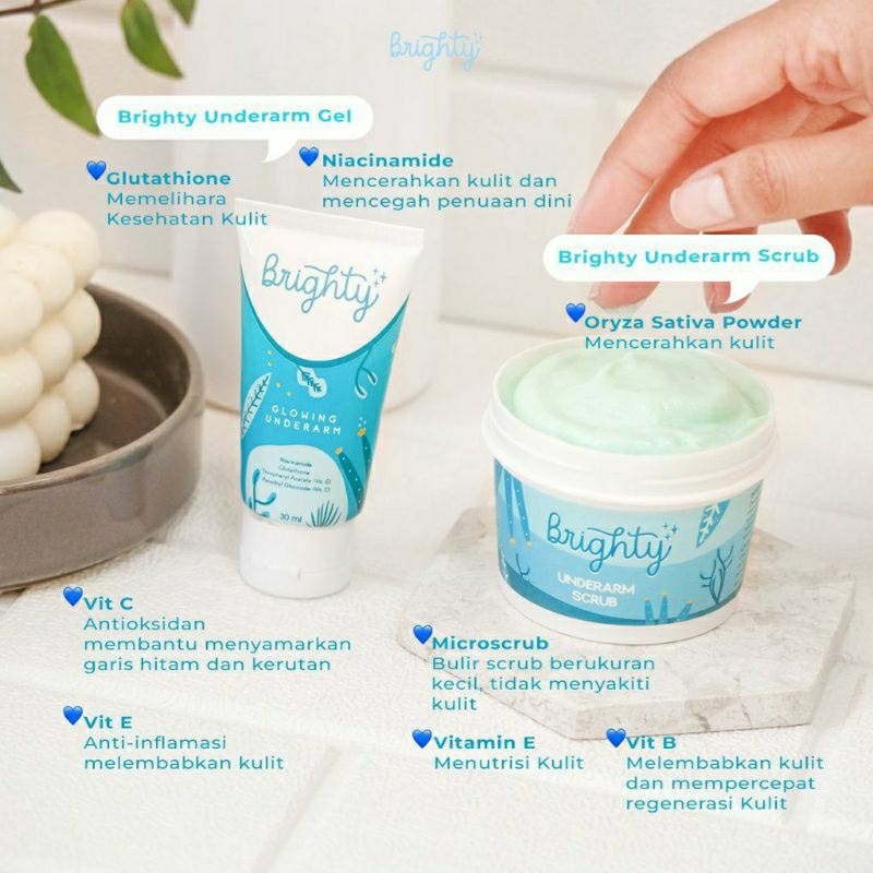 Jual Brighty Glowing Underarm Pencerah lipatan / Brighty Underarm Scrub ...