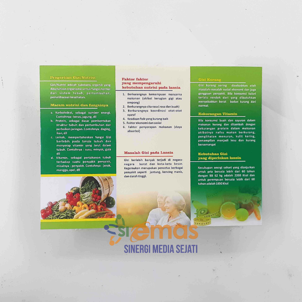 Jual Leaflet / Brosur Gizi Nutrisi Lansia, Leaflet Kesehatan Lansia ...