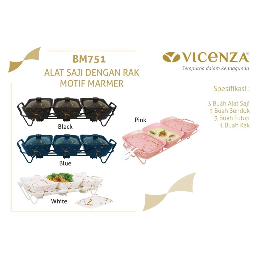 Jual Wadah Saji Penghangat Vicenza BM 751 / Casserole With Rack Food ...