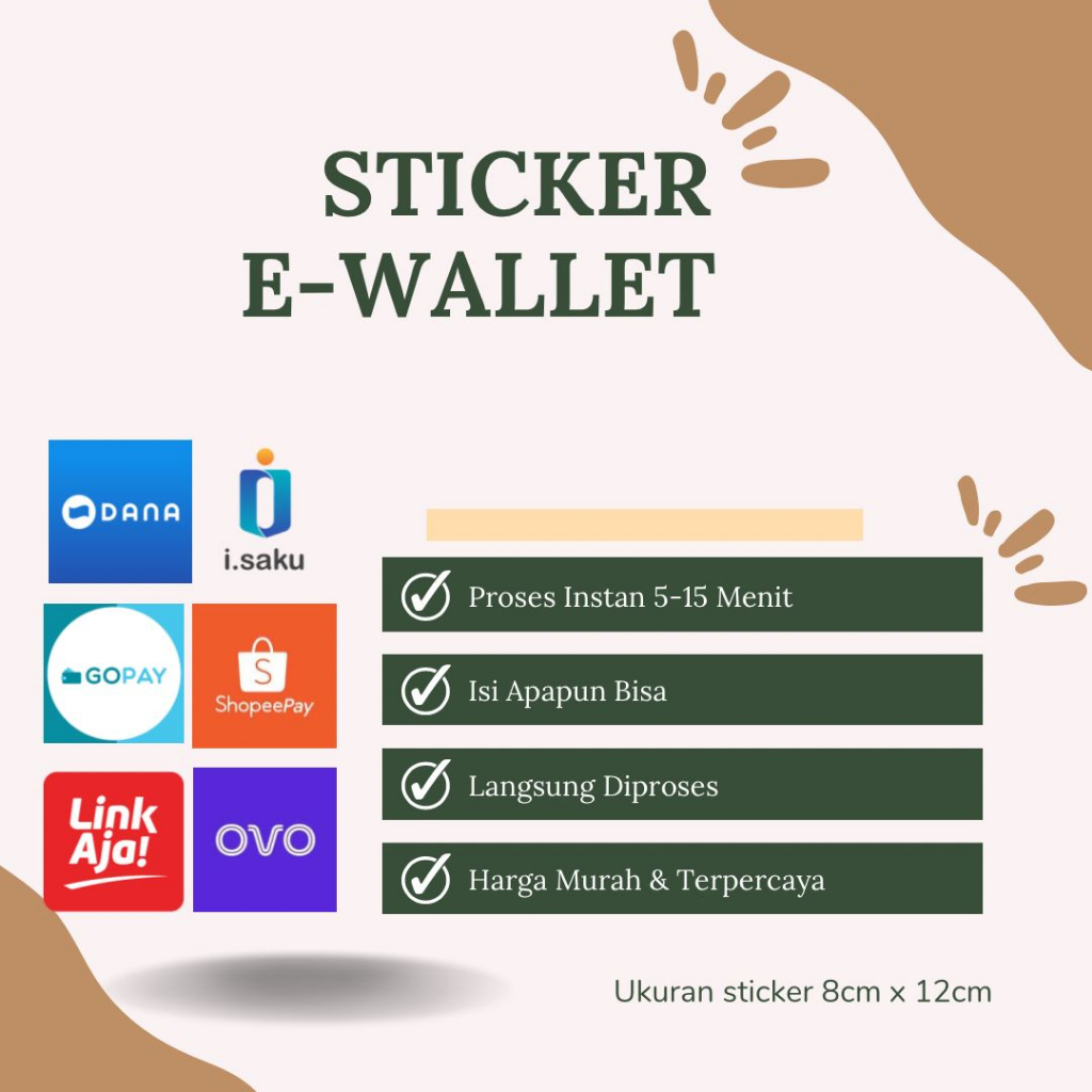 Jual Sticker Stiker Dana Link Aja Gopay Ovo Isaku Apa Saja E Wallet