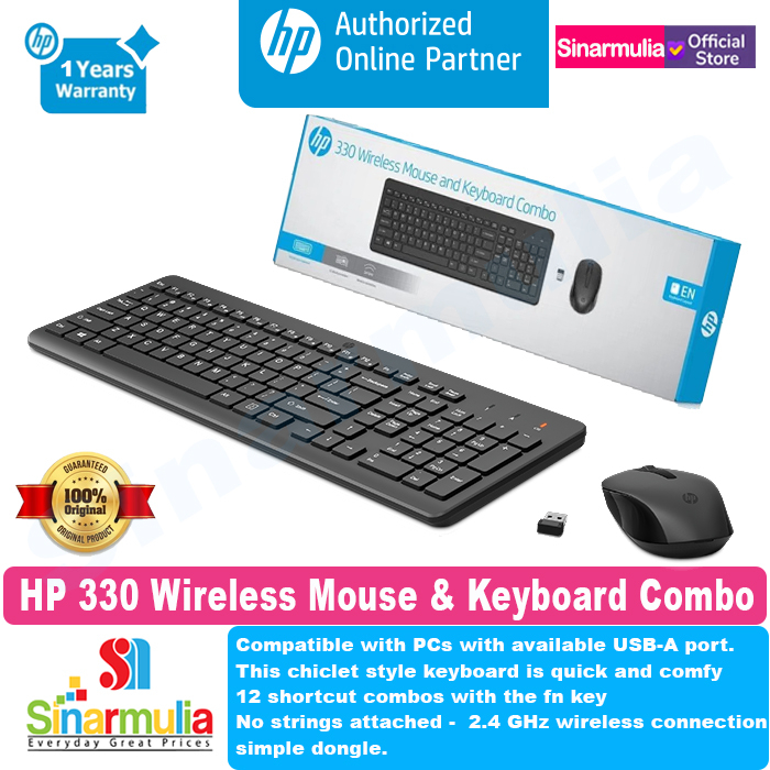 Jual HP 330 Wireless Mouse & Keyboard Combo Garansi resmi HP Indonesia Shopee Indonesia