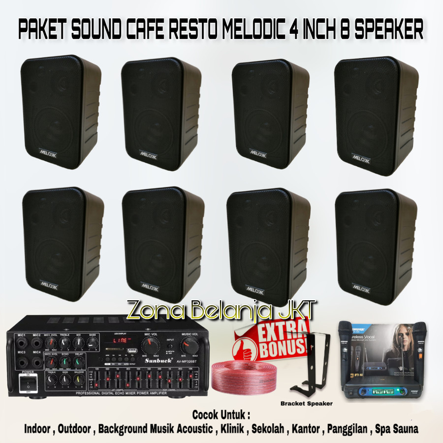 Jual Paket Sound System Audio Cafe Resto Melodic Inch Speaker Set Shopee Indonesia