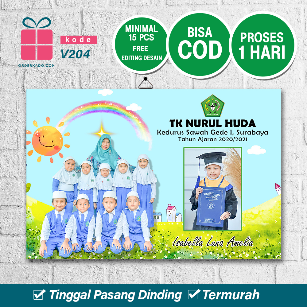 Jual Cetak Frame Foto Vandel Papan mdf Wisuda, Perpisahan Kelas/Sekolah ...
