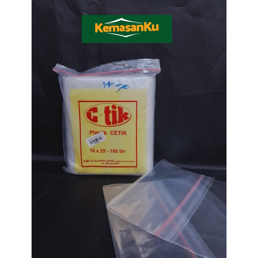 Jual Klip Plastik 16 x 25 Tebal 0.4 C-tik/Ctik Isi 100 Pcs | Shopee ...