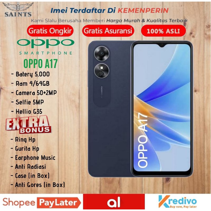 Jual OPPO A17 Ram 4GB Rom 64GB 4/64 Garansi Resmi OPPO 1 Tahun | Shopee ...