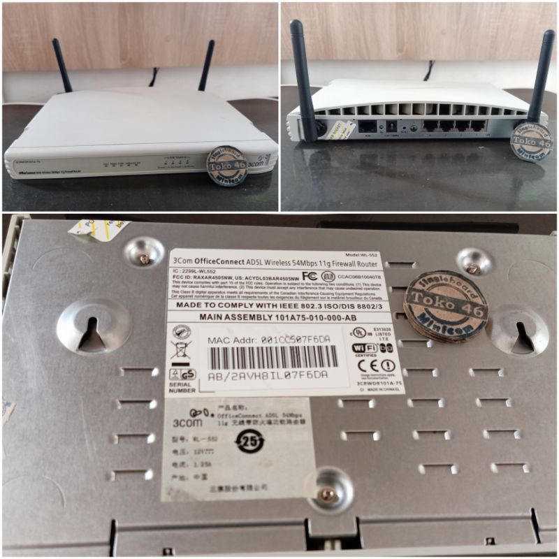 Jual 3Com WL-552 OfficeConnect ADSL Wireless Firewall Router Like TD ...