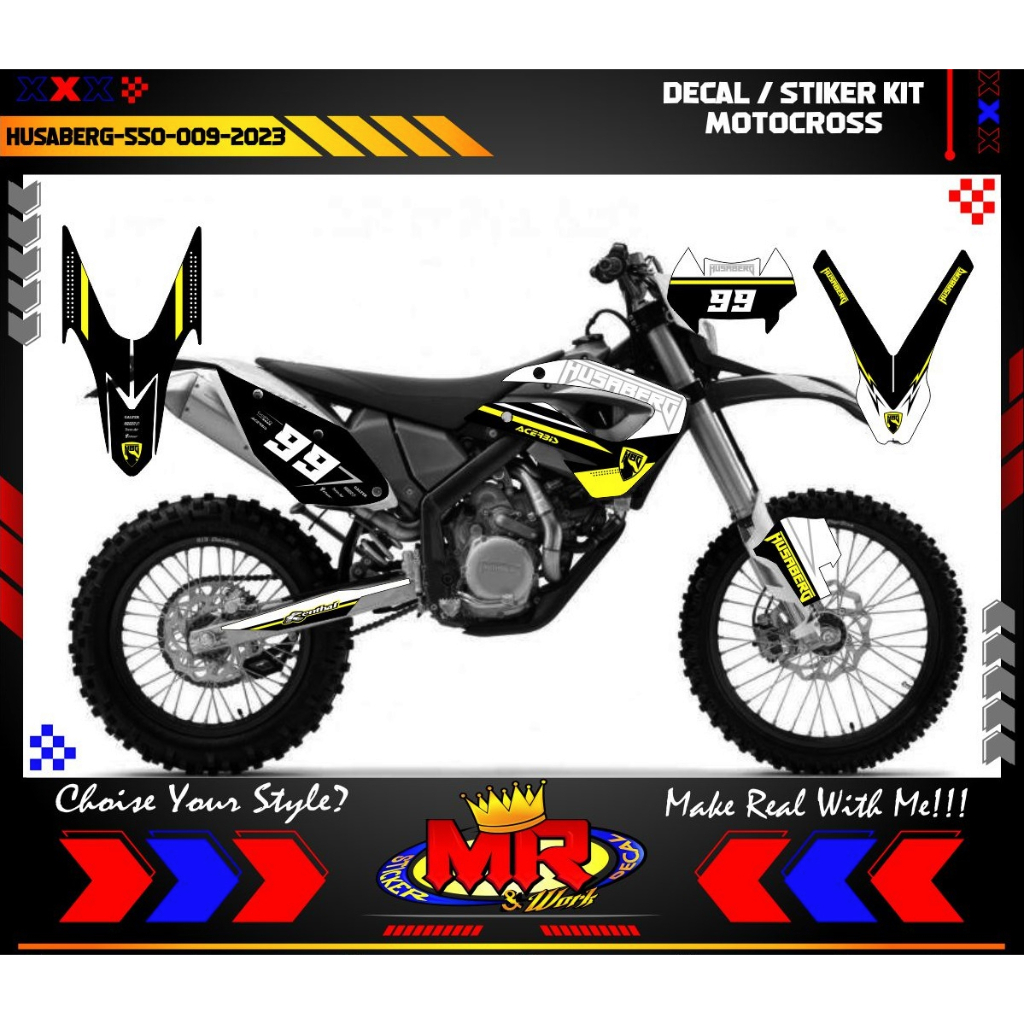 Jual Decal Kit Stiker Motocross Husaberg 550 Spesial Racing Decal ...