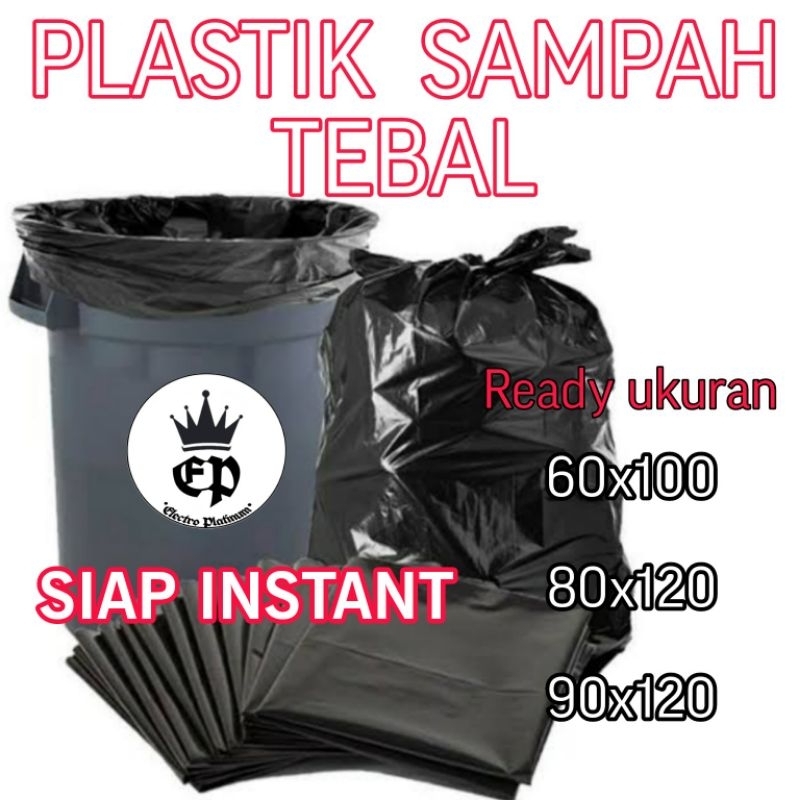 Jual Kantong Plastik Sampah Tebal Hitam Besar 60x100 80x120 90x120 Trash Bag Shopee Indonesia 3523