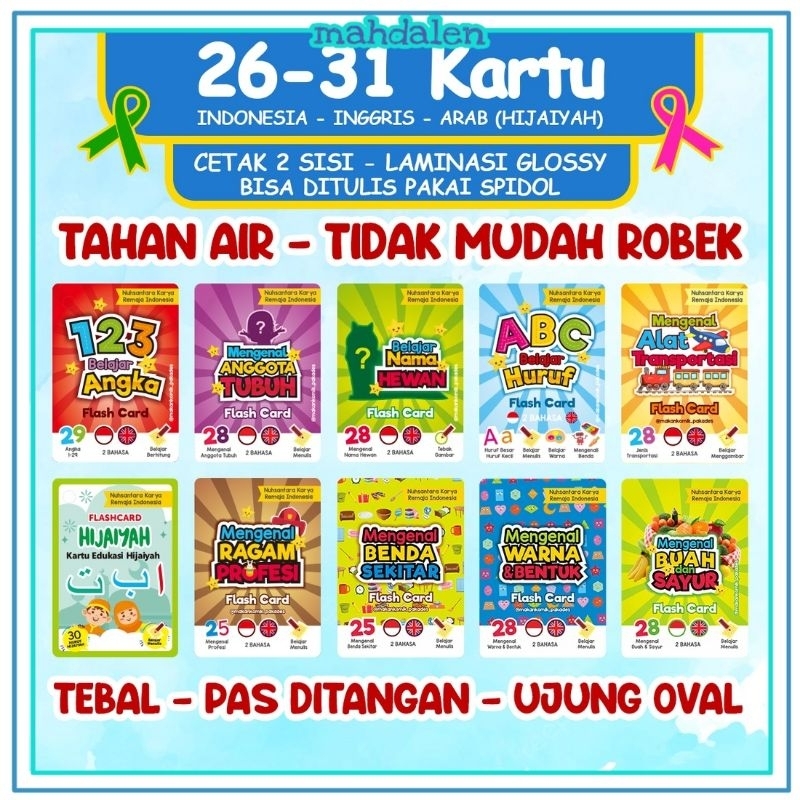 Jual FLASH CARD MAINAN EDUKASI ANAK / FLASHCARD KARTU PINTAR BELAJAR ...