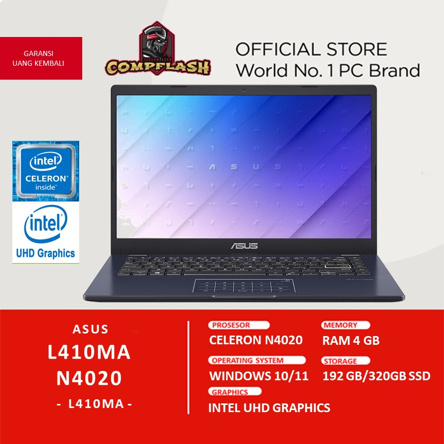 Jual Laptop Asus L410ma N4020 Ram 4gb 320ssd Fhd Backlit Kb Shopee Indonesia 1291