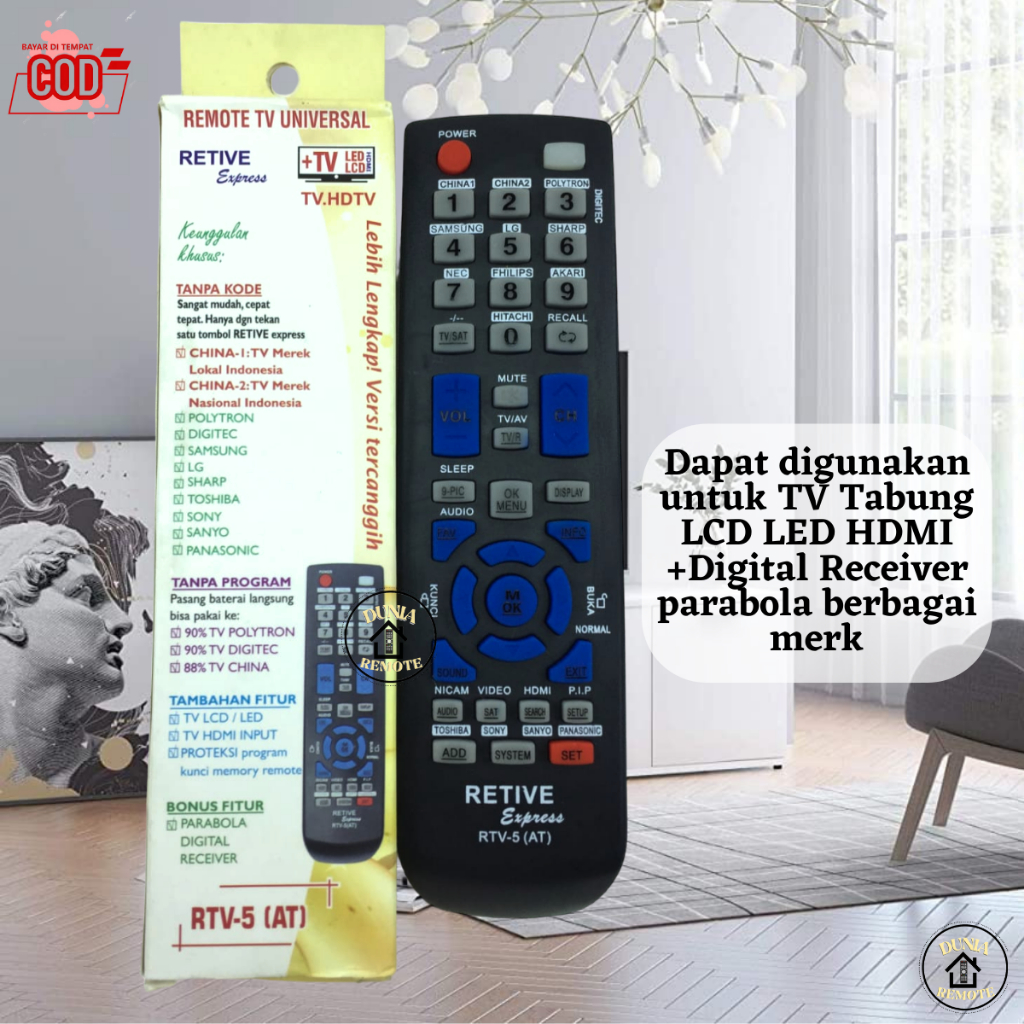 Jual Remot Remote Tv Universal Retive Multi Tabung Lcd Led Hdmi Digital Receiver Hdmi