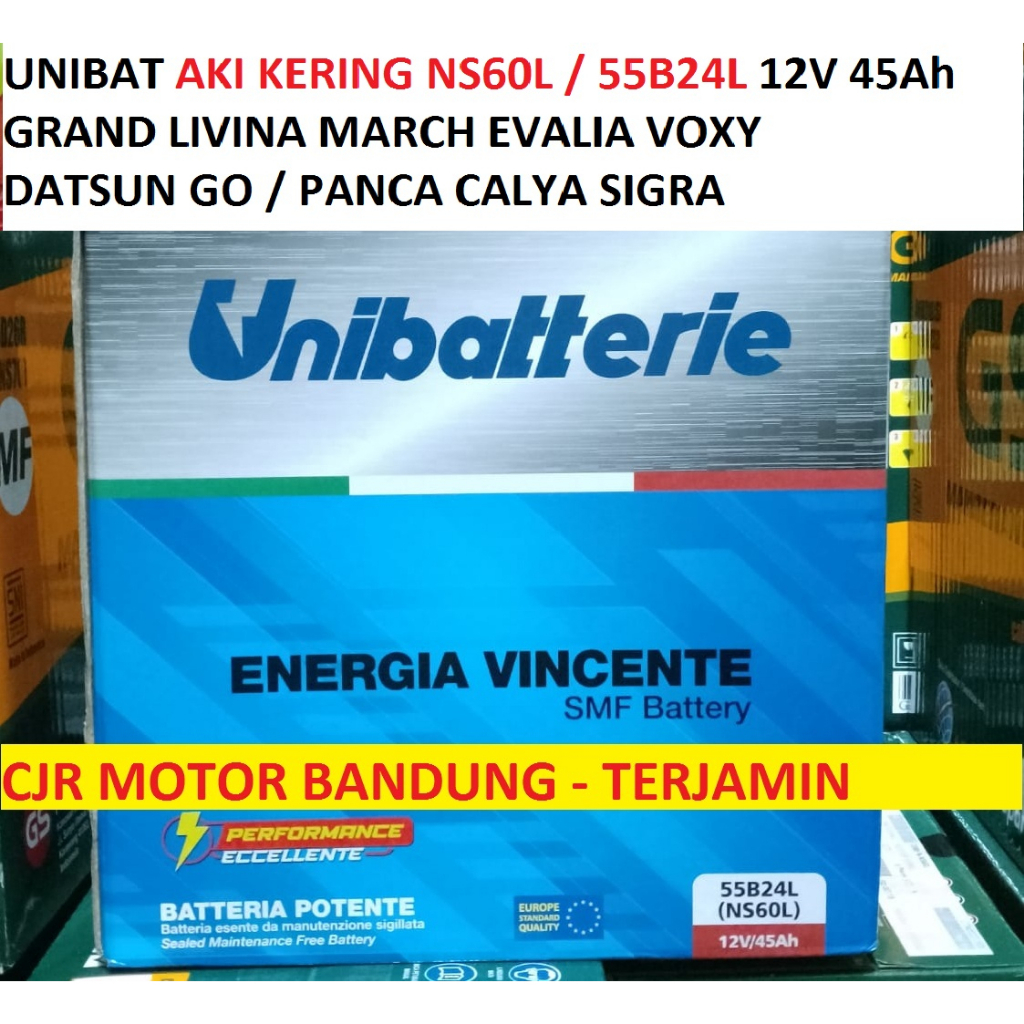 Jual Aki Kering NS60L 45AH UNIBAT aki mobil LIVINA MARCH DATSUN GO